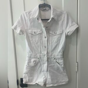 ZARA White Denim Romper - Size S